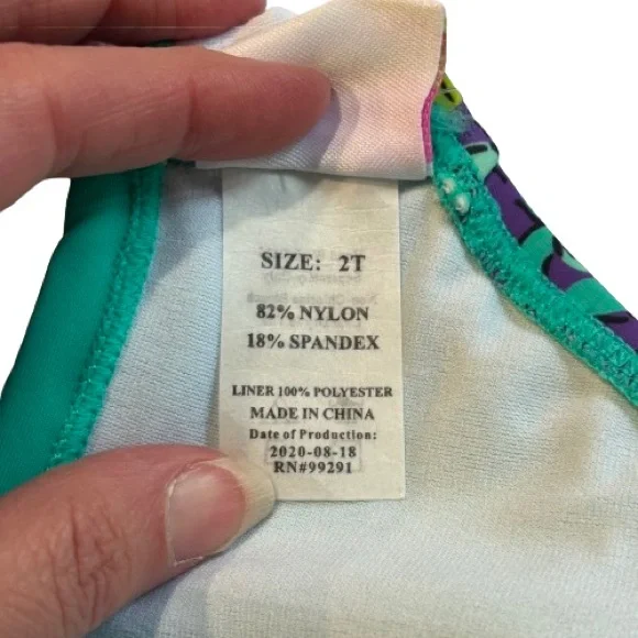 NWT Kanu Surf Karlie Purple Aqua Floral Bikini Set Size 2T - Picture 4 of 6